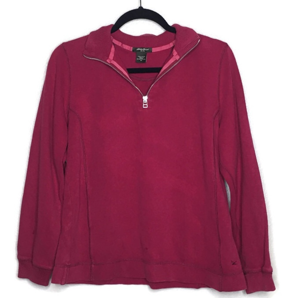 3/$20 Eddie Bauer Burgundy Red Sweater with zipper
